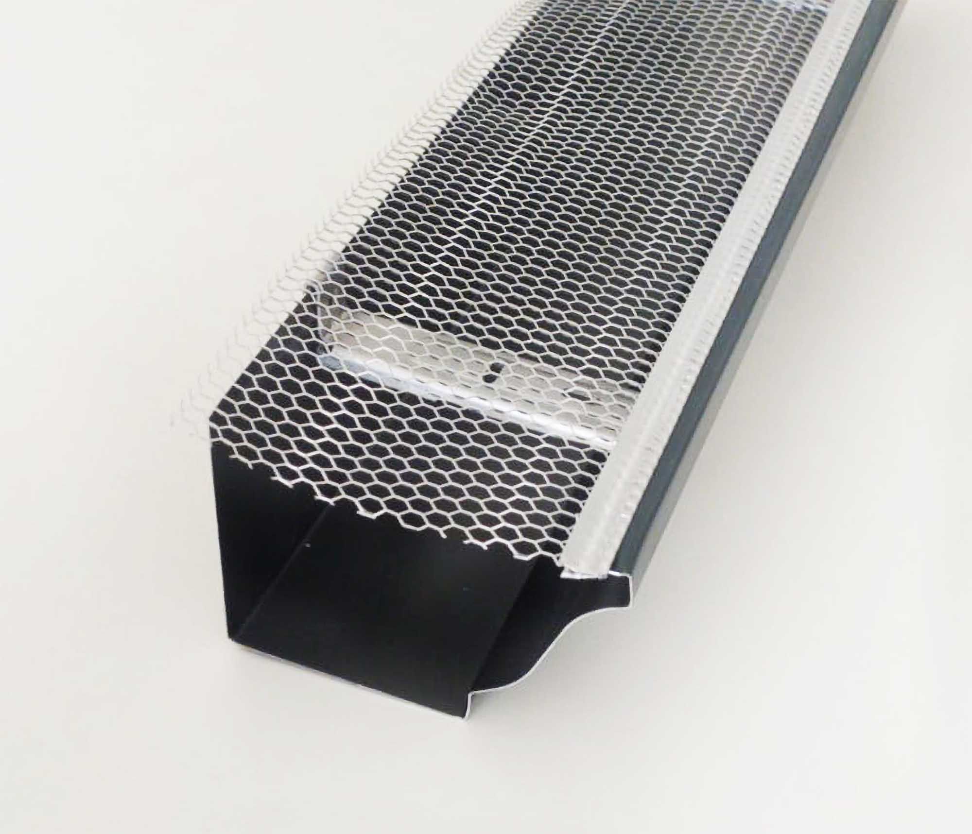 aluminium gutter with mesh covering