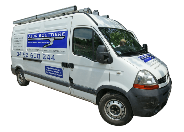 company van for gutter installation at Azur Gouttiere